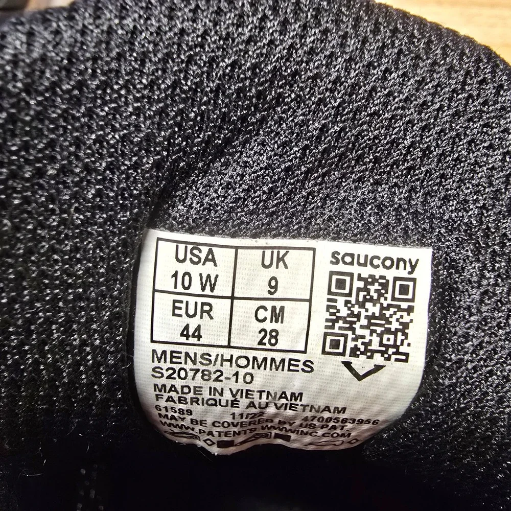 Saucony Cohesion 14 Running Shoes 10W Black Silver Athletic Sneakers S20628-1